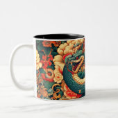 Groene slangenbloemen tweekleurige koffiemok (Links)