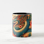 Groene slangenbloemen tweekleurige koffiemok (Center)