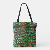 Groene Slangenhuid Patroon Moderne Monogram Tas (Achterkant)