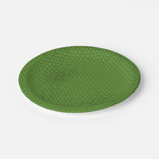 Groene slangenhuidstructuur papieren bordje (Gekanteld)