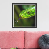 Groene Slangenkop Canvas Afdruk (Insitu (Woonkamer))