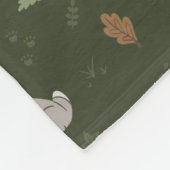 Groene slaperige kleine bosbeestjes fleece deken (Hoek)