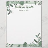 groene sleepbladeren briefhoofd (Voorkant)