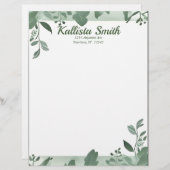 groene sleepbladeren briefhoofd (Voorkant / Achterkant)