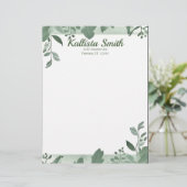 groene sleepbladeren briefhoofd (Staand voorkant)