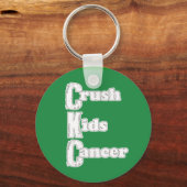 Groene Sleutelhanger "Crush Kinder Cancer" (Voorkant)