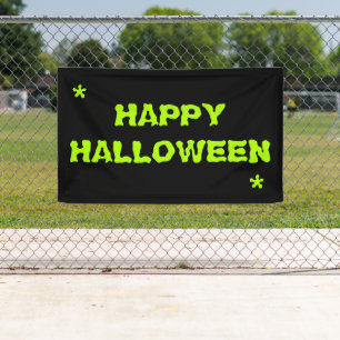groene slijm, eng Happy Halloween, feestje Spandoek