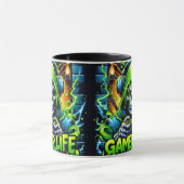 Groene Slijm Gamer Leven Schedel Mok (Midden)