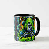 Groene Slijm Gamer Leven Schedel Mok (Voorkant rechts)