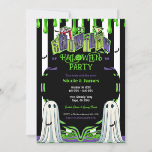 Groene slijm Halloween spookkostuum feest  Kaart