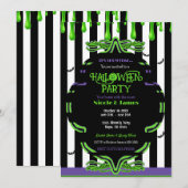 Groene slijm Halloween spookkostuum feest Kaart (Voorkant / Achterkant)
