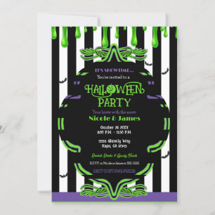 Groene slijm Halloween spookkostuum feest  Kaart