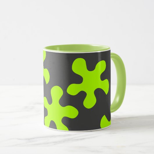 Groene slijm houtskool grijs leuke koffie mok (Voorkant rechts)