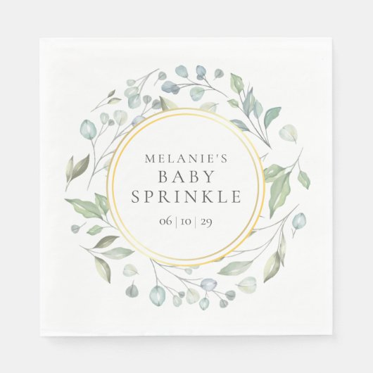 Groene slinger baby sprinkle / shower servet (Voorkant)