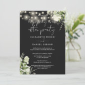 Groene Slingerlichten Happily Ever After Bruiloft Kaart (Staand voorkant)