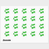 Groene slogan ronde sticker (Vel)