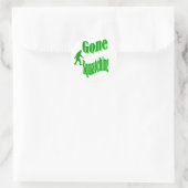 Groene slogan ronde sticker (Tas)