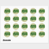 Groene slogan ronde sticker (Vel)