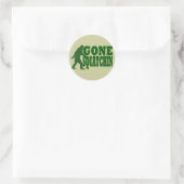 Groene slogan ronde sticker (Tas)