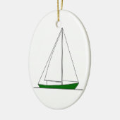 Groene Sloop Sailboot Keramisch Ornament (Links)