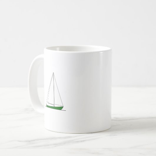 Groene Sloop Sailboot Koffiemok (Voorkant links)