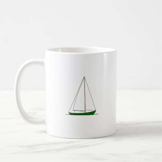 Groene Sloop Sailboot Koffiemok (Links)