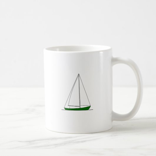 Groene Sloop Sailboot Koffiemok (Rechts)
