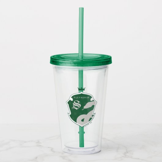 Groene SLYTHERIN™ met uitlijnde gekruiste uitsteek Acryl Drinkbeker (Voorkant)