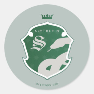 Groene SLYTHERIN™ met uitlijnde gekruiste uitsteek Ronde Sticker