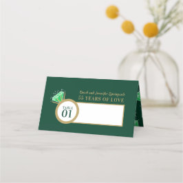 Groene smaragd 55ste huwelijksverjaardag tafel plaatskaartje