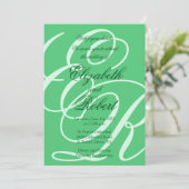 Groene smaragd bruiloft kaart (Staand voorkant)