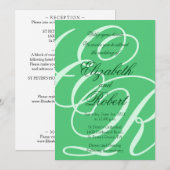 Groene smaragd bruiloft kaart (Voorkant / Achterkant)