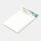 Groene Smaragd Gouden Rand Moderne Trendy Waterver Post-it® Notes (Schuin)