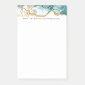 Groene Smaragd Gouden Rand Moderne Trendy Waterver Post-it® Notes (Voorkant)