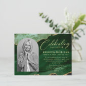 Groene Smaragd Kalligrafie Viering van het Leven Kaart (Staand voorkant)