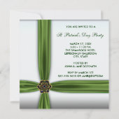 Groene Smaragd Lint St. Patrick's Dag Feest Kaart (Achterkant)
