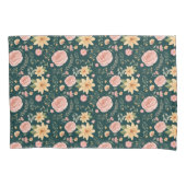 Groene Smaragd  Wildflower Roos Patroon Kussensloop (Voorkant)