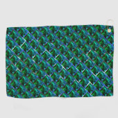 Groene smaragden en krommen onder nikkelrooster golfhanddoek (Horizontaal)