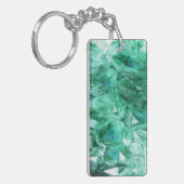 Groene smaragdgesteenhoudende mineralen sleutelhanger (Voorkant Links)