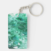 Groene smaragdgesteenhoudende mineralen sleutelhanger (achterkant)