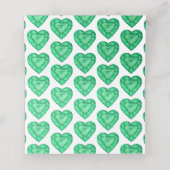 Groene smaragdgroene hart waterverf gast plaats ka plaatskaartje (Binnenkant ongevouwen)