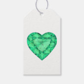 Groene smaragdgroene juweel hartsteen waterverf la cadeaulabel (Voorkant)