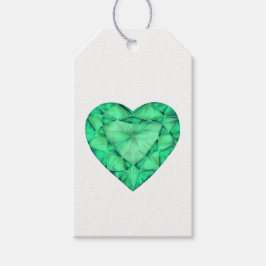 Groene smaragdgroene juweel hartsteen waterverf la cadeaulabel