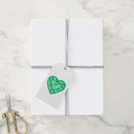 Groene smaragdgroene juweel hartsteen waterverf la cadeaulabel