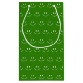 Groene Smile Pattern Gift Bag Klein Cadeauzakje (Achterkant)