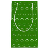 Groene Smile Pattern Gift Bag Klein Cadeauzakje (Voorkant)