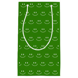 Groene Smile Pattern Gift Bag Klein Cadeauzakje