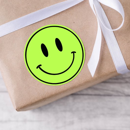 Groene Smiley Een Happy Dude/Gal Verjaardag Sticke Ronde Sticker