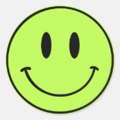 Groene Smiley Een Happy Dude/Gal Verjaardag Sticke Ronde Sticker (Voorkant)