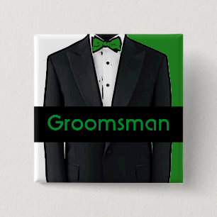 Groene smoking klantgerichte groomsman knoop vierkante button 5,1 cm